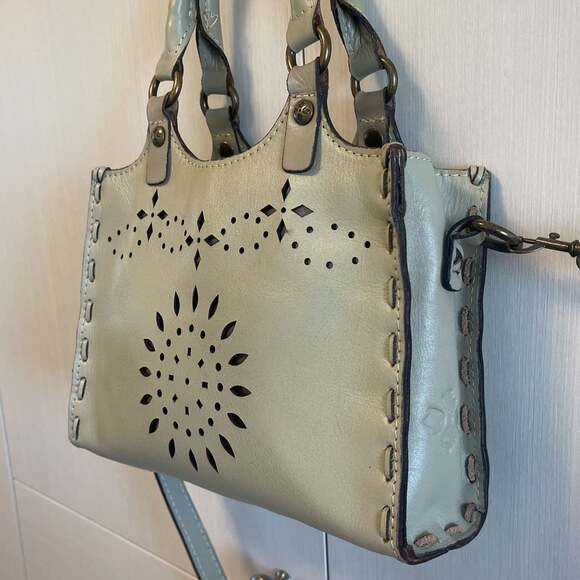 Patricia Nash Laser Cut Chiara Leather Satchel/Crossbody Bag - Picture 3 of 10